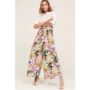 Adam Lippies Floral Bouquet Wide Leg Culotte Pants